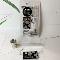 Стеклянная трубка для курения D&K DENGKE DK8821A 9.5 см Silver