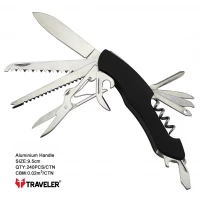 Складной туристический нож Traveler 12в1, 9.5см (240шт/ящ) 5011LG5 black