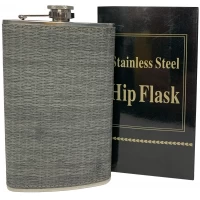 Фляга из пищевой нержавеющей стали обтянута кожей (341мл) BP12