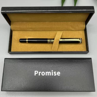 Подарочная ручка Promise в футляре (черно-золотая с узором) RP-568