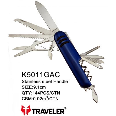 Складной туристический нож Traveler 12в1, 9.1см, 5011GAC blue