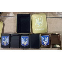Зажигалка бензиновая в подарочной коробке Герб Украины 