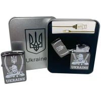 Дуговая электроимпульсная USB зажигалка ⚡️ Украина (металлическая коробка) HL-449-Black
