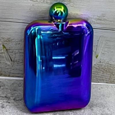 Фляга металлическая с радужным покрытием, 6 oz FH-6C