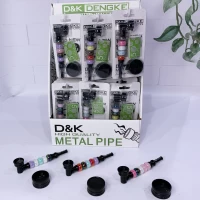 Металлическая курительная трубка D&K Dengke с бусинами + гриндер + сетки (5 шт) DK-8821-BN