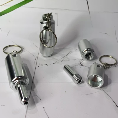 Металлическая мини-трубка брелок (разборная) Капсула HL-6822 Silver