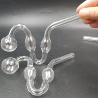 Стеклянные трубки для курения с двойным изгибом HL-745