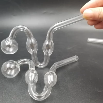 Стеклянные трубки для курения с двойным изгибом HL-745