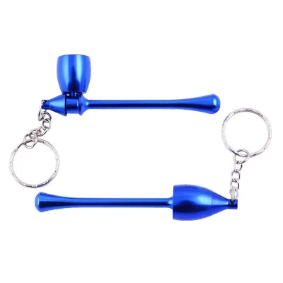 Трубка для курения-брелок Капля (синяя) №4685