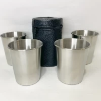Набор металлических стаканов с чехлом (4 шт объемом 260 мл каждый) PM-260A