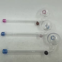 Стеклянные трубки для курения с изогнутой формой и цветными акцентами HL-744