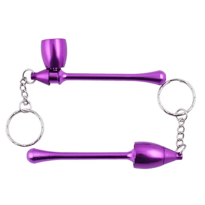 Трубка для курения-брелок Капля (фиолетовая) №4685