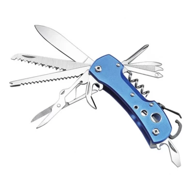 Складной туристический нож 11 Инструментов, 9,5см (120шт/ящ) 5011K Blue