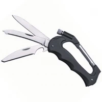 Мультитул-карабин 4 в 1 с ножом, пилкой, фонариком и карабином 