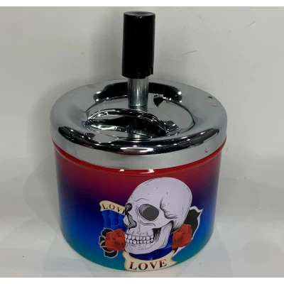 Пепельница бездымная юла Черепа ☠️ «⌀ 9 см»