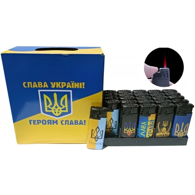 Зажигалка пластиковая Украина (турбо пламя Зажигалка пластиковая Украина (турбо пламя