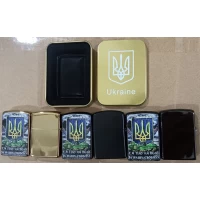 Зажигалка бензиновая в подарочной коробке Герб Украины 