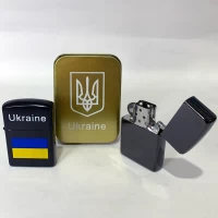 Зажигалка бензиновая в подарочной коробке Флаг Украины 