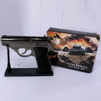 Зажигалка пистолет C.A.I. Georgia VT. Lighter (металл, передергивается затвор,15см) HL-632 Silver