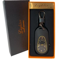 USB-зажигалка с кварцевыми часами и карабином 