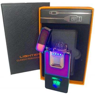 Дуговая электроимпульсная зажигалка с USB-зарядкой⚡️Украина LIGHTER HL-430-Colorful-ice