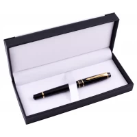 Шариковая ручка в подарочном футляре, черная с золотыми вставками Honest RP-2021