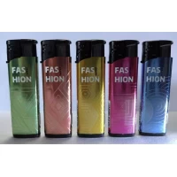 Зажигалка пластиковая с фонарем FASHION (турбо пламя) №1517-3