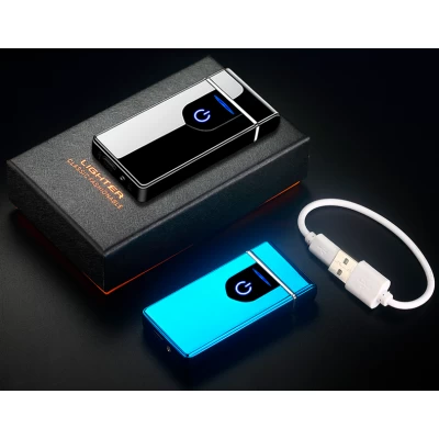 Электроимпульсная ⚡️ зажигалка в подарочной коробке Lighter HL-102 Blue