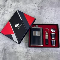 Подарочный набор фляга / брелок / стопки / лейка XT-4 Black