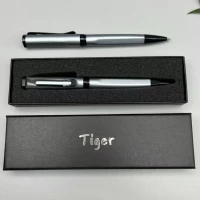 Подарочная ручка Tiger в футляре (серебристо-черная) BP-385