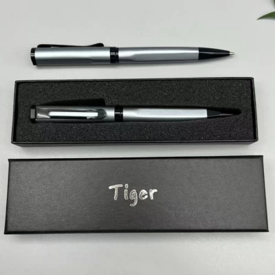 Подарочная ручка Tiger в футляре (серебристо-черная) BP-385