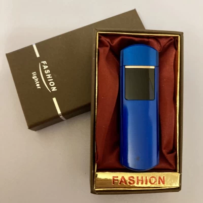 USB ⚡️ Зажигалка FASHION в подарочной упаковке (Спираль накаливания) USB-97 blue