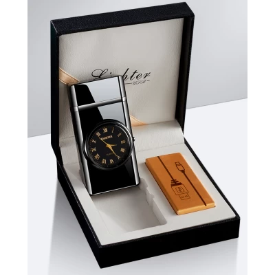 Дуговая электроимпульсная зажигалка с часами и фонариком⚡️