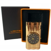Зажигалка с встроенными кварцевыми часами 