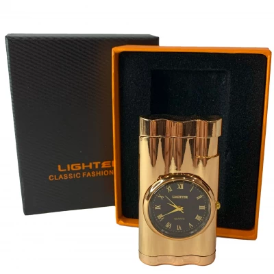 Зажигалка с встроенными кварцевыми часами 