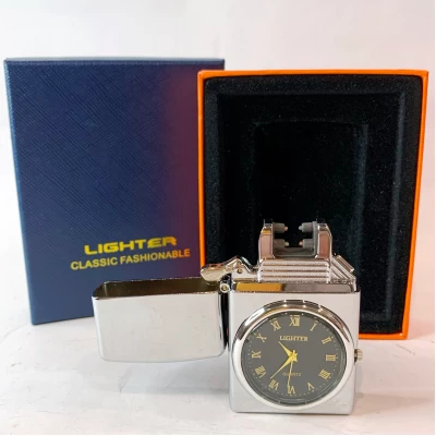 Электрическая USB-зажигалка с двойной дуговой плазмой и встроенными часами 