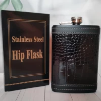 Фляга из нержавеющей стали (266мл) с отделкой под крокодиловую кожу WKL-0300-1