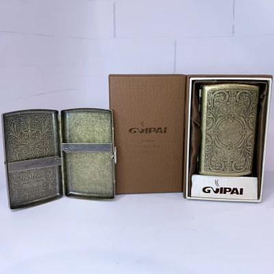 Металлический портсигар с узорной гравировкой HL-756-3