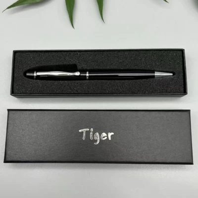 Подарочная ручка Tiger в футляре (черно-серебристая) BP-262