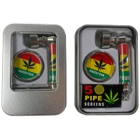 Набор для курения 3в1 'Legalize ☘️' Гриндер, Трубка, Сетки HL-553-5