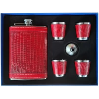 Подарочный набор фляга 9 унций + 4 рюмки по 30 мл + воронка TZ-51-5