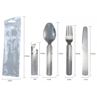 Туристический набор 4в1 Ложка, Вилка, Нож, Открывалка 17.3см S-168