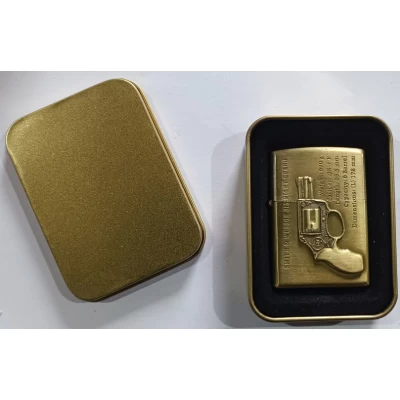 Зажигалка бензиновая в подарочной коробке Револьвер Smith & Wesson HL-338-1