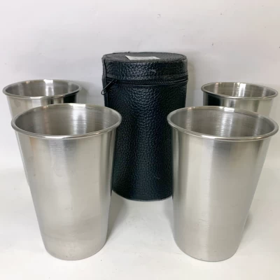 Набор металлических стаканов с чехлом (4 шт объемом 500 мл каждый) PM-500A