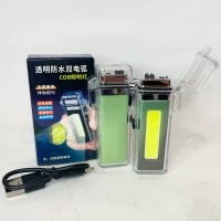 Водонепроницаемый COB-фонарь с зажигалкой и двойной дугой ⚡⚡ HL-649 Green