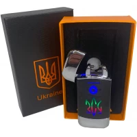 Дуговая электроимпульсная зажигалка с USB-зарядкой⚡️Украина ВСУ LIGHTER HL-440-Silver