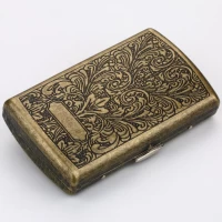 Металлический портсигар с узорной гравировкой HL-756-1