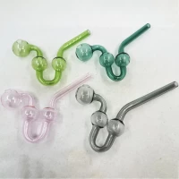 Стеклянные трубки для курения с двойным изгибом и шарообразными камерами HL-746