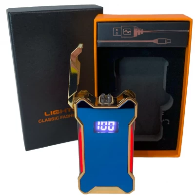 Электрическая USB-зажигалка с двойной дуговой плазмой ⚡⚡ HL-651 Blue
