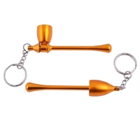 Трубка для курения-брелок Капля (золотая) №4685